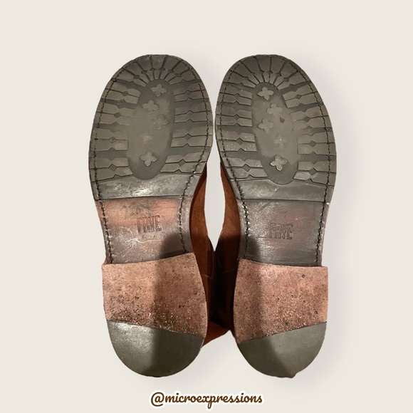 $389 Veronica Short Belted Brown Suede Leather Popular Moto Vintage Combat Boot - Picture 13 of 16